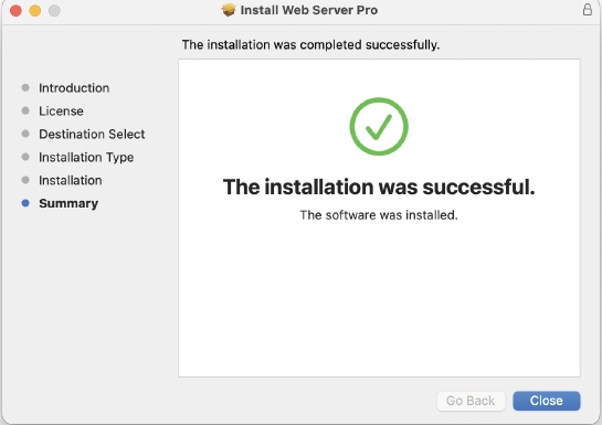 Installation successful
